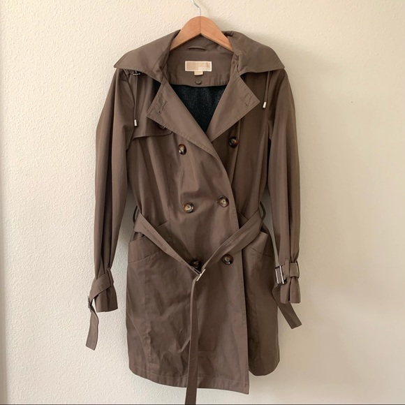 Michael Kors Jackets & Blazers - MK tan trench coat with removable hood